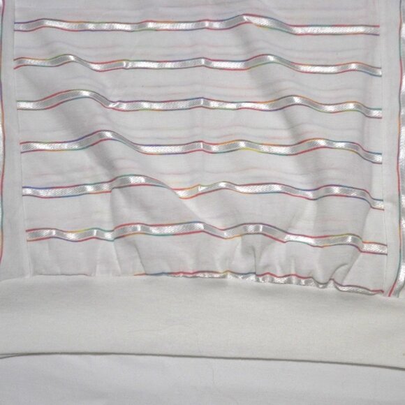 Vintage Style Plus of California Ladies Rainbow Ribbon Inlay Top Sz M - Picture 4 of 6